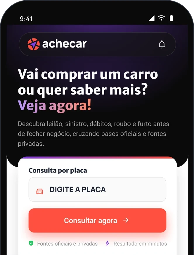 Tela do app Achecar no celular