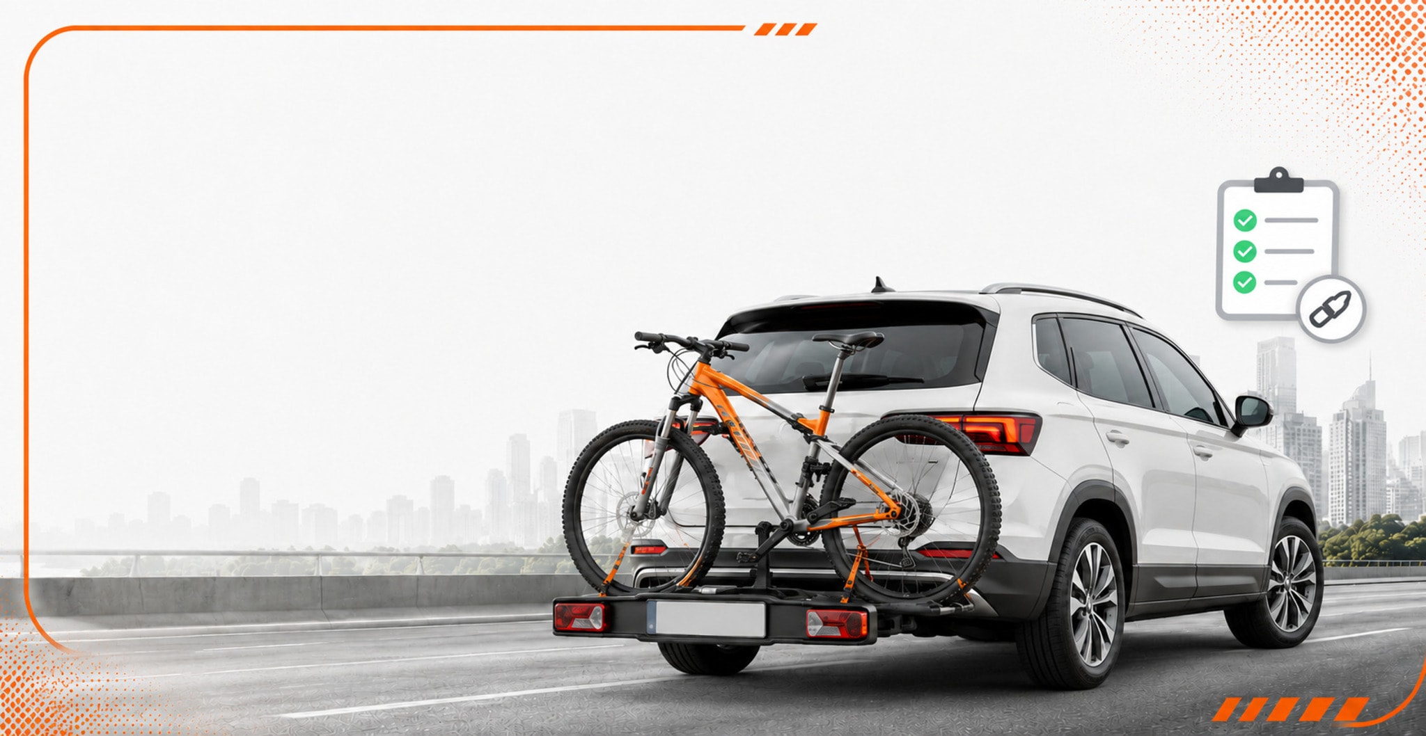 Transportar bicicleta no carro: regras para suporte e placa