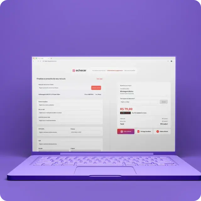 Preencha dados e pague